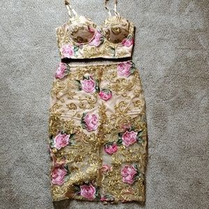 Flower Crop Top and Skirt